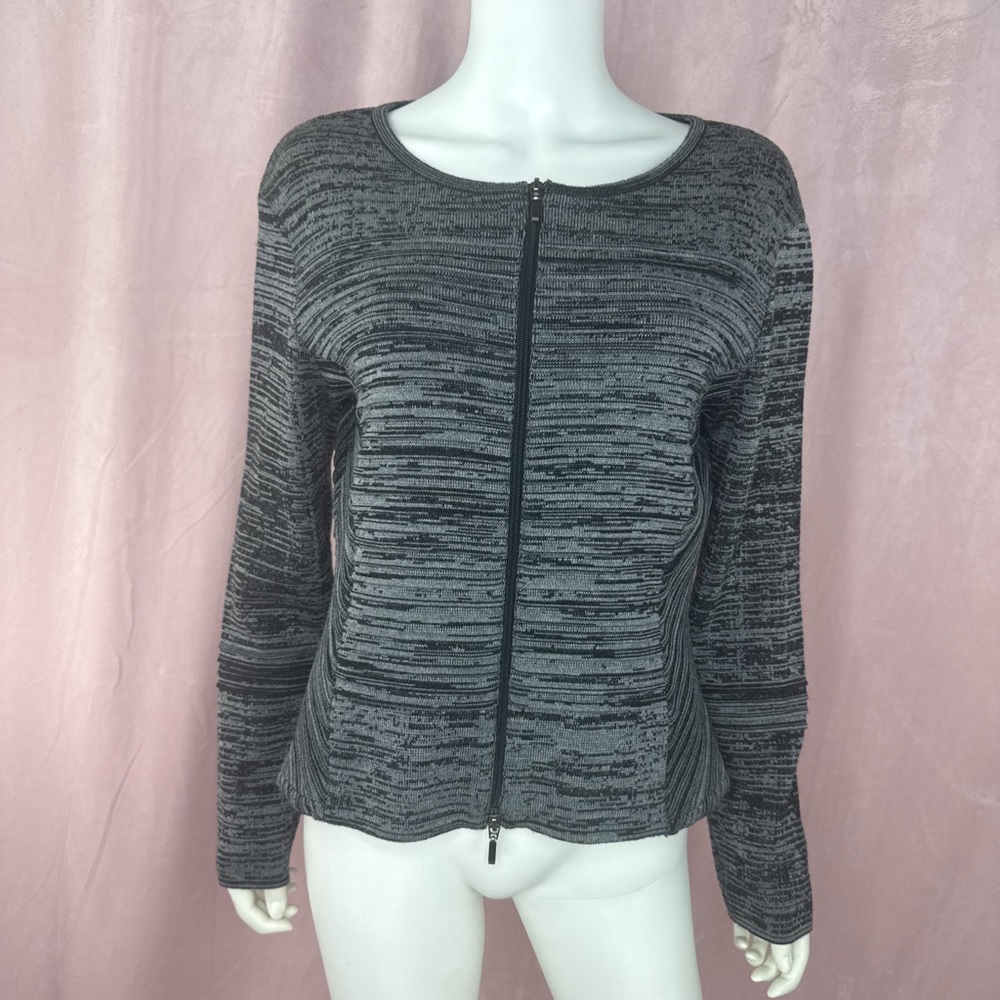 Trine Kruger Simonsen Womens Gray 100% Wool Sweater Jacket Size 6